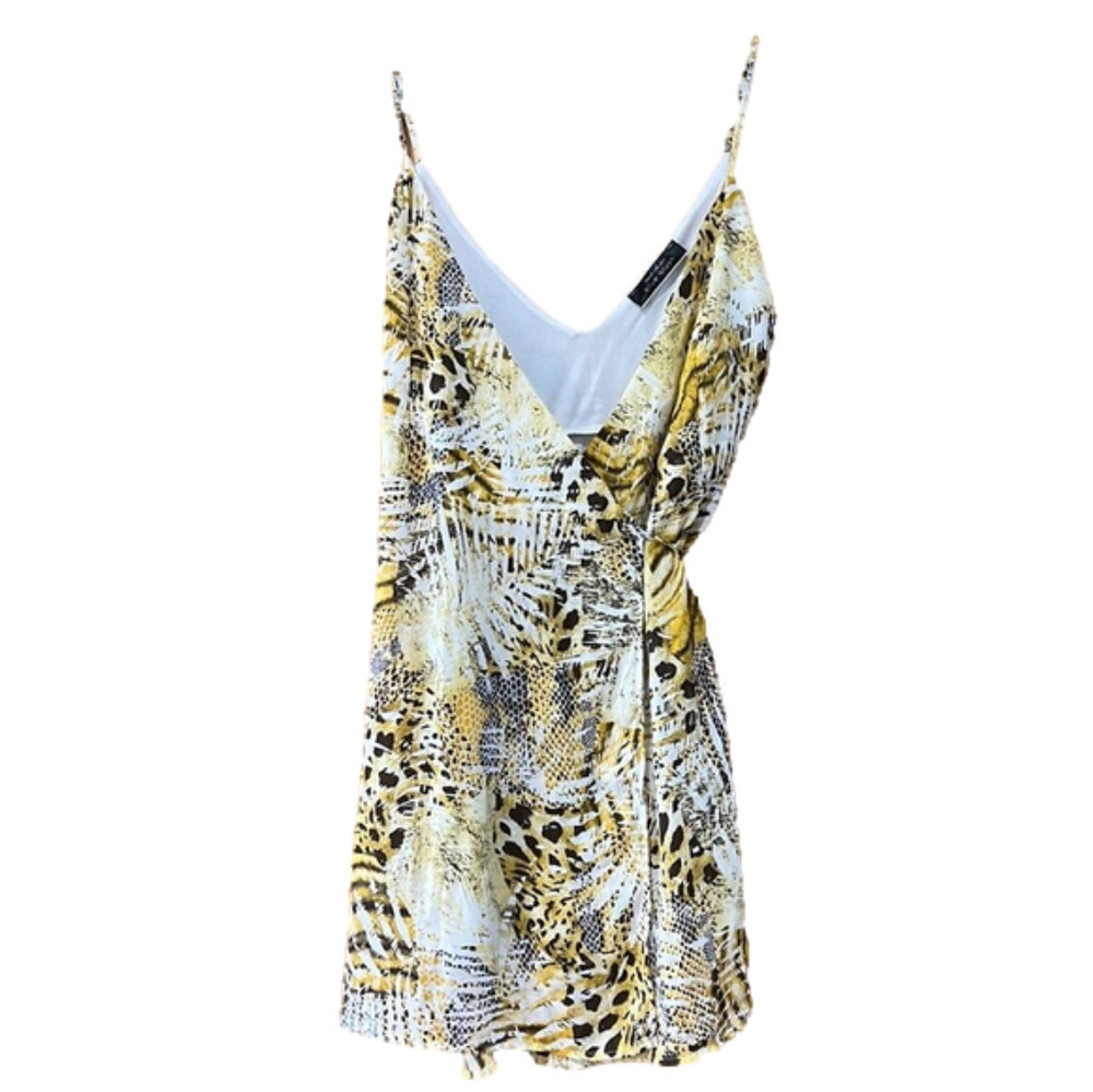 Blue Blush Animal Print Wrap Dress Woman's Size Medium